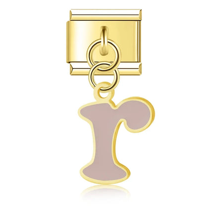 The Colourful Golden Lowercase Letter Dangle Charm A–Z