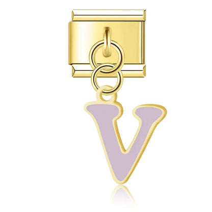 The Colourful Golden Lowercase Letter Dangle Charm
