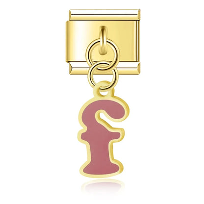 The Colourful Golden Lowercase Letter Dangle Charm A–Z