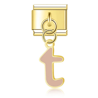 The Colourful Golden Lowercase Letter Dangle Charm A–Z