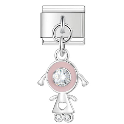 Enamel Globe & World Map Dangle Charm for Charm Bracelets
