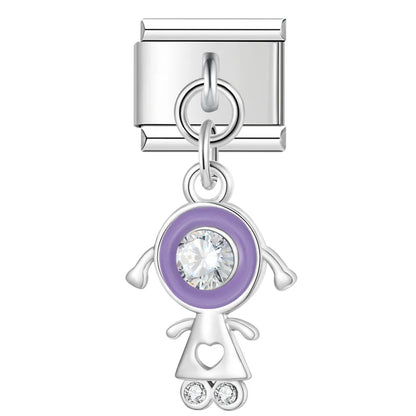 Enamel Globe & World Map Dangle Charm for Charm Bracelets