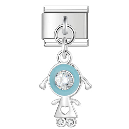 Enamel Globe & World Map Dangle Charm for Charm Bracelets