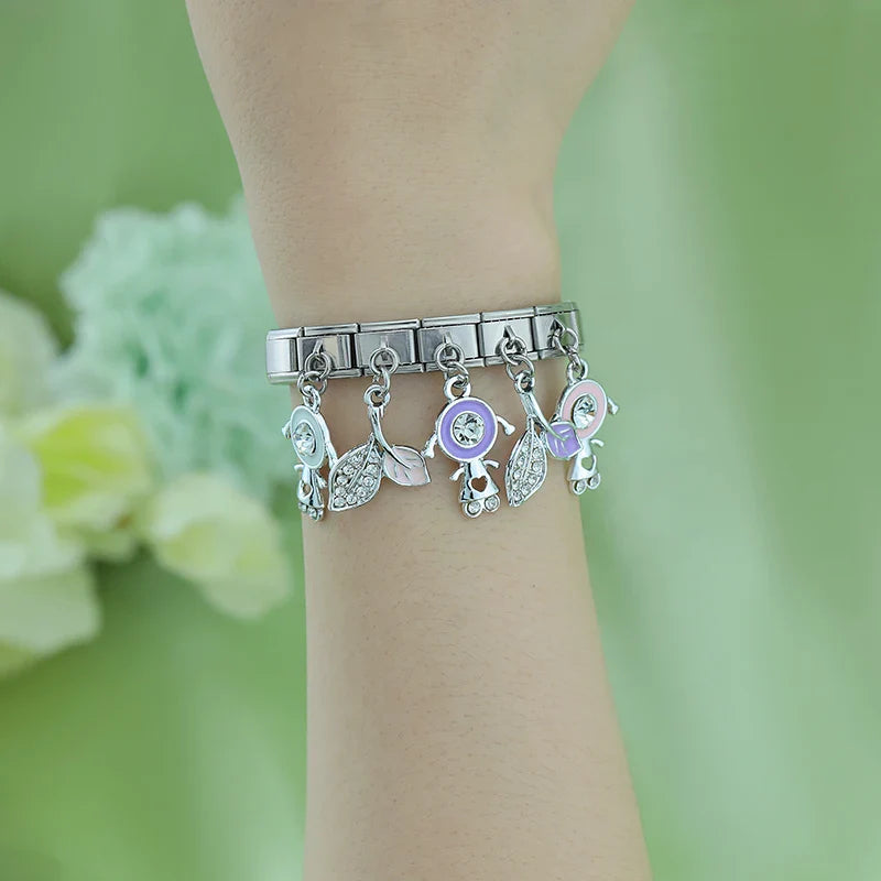 Shiny CZ Leaves Girls  DJ1320