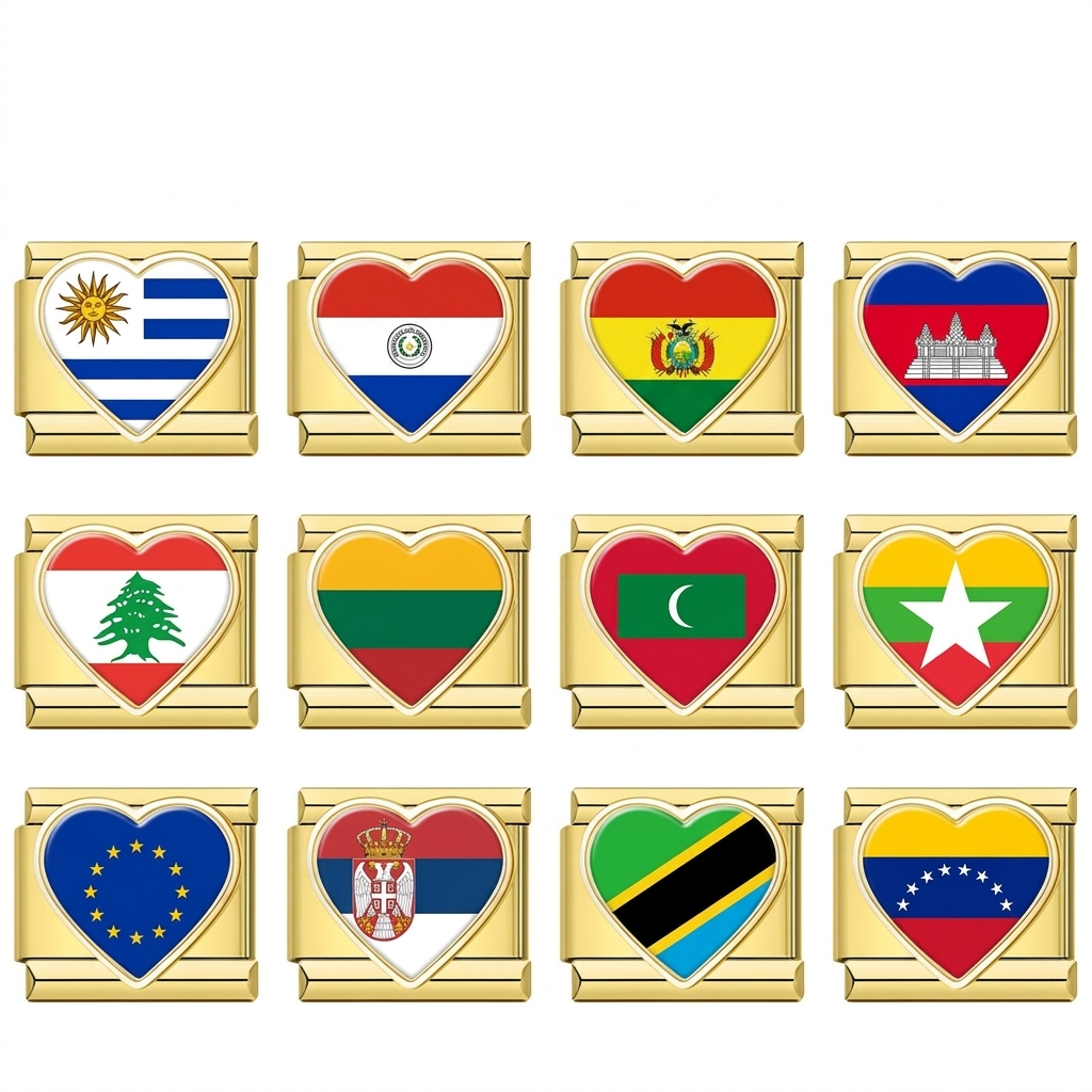 Golden Heart National Flags world