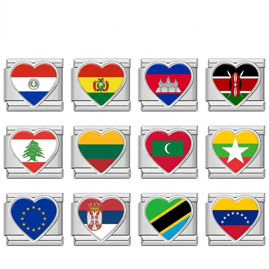 Silver Heart National Flag world countries
