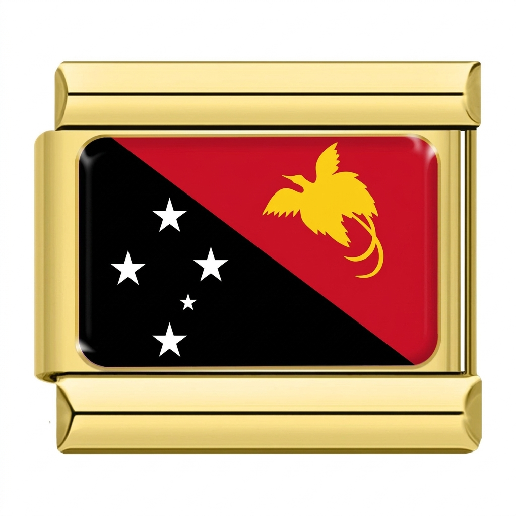 Golden National Flag Charms