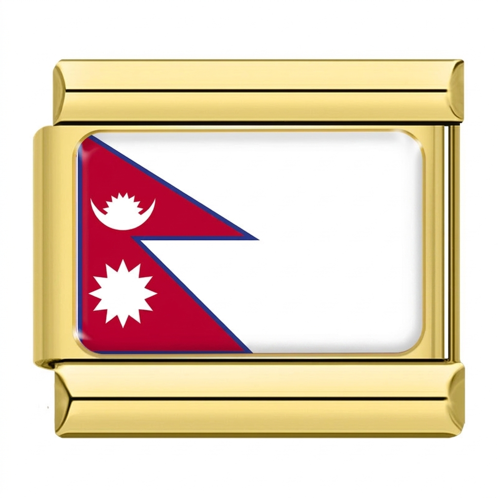 Golden National Flag Charms