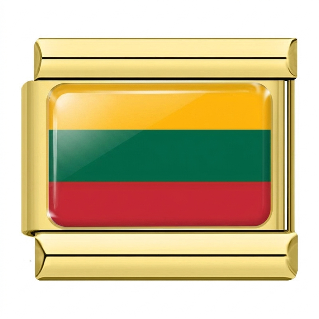 Golden National Flag Charms