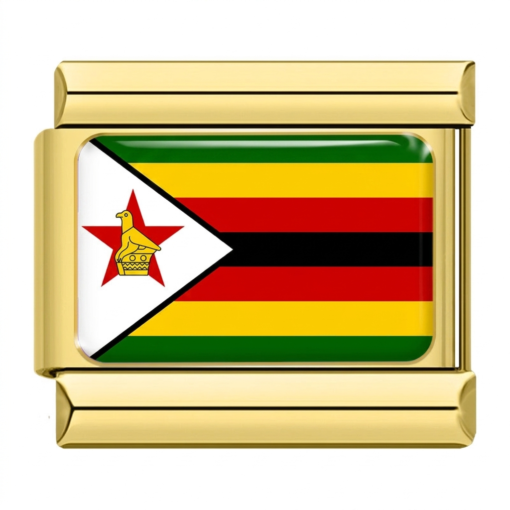 Golden National Flag Charms