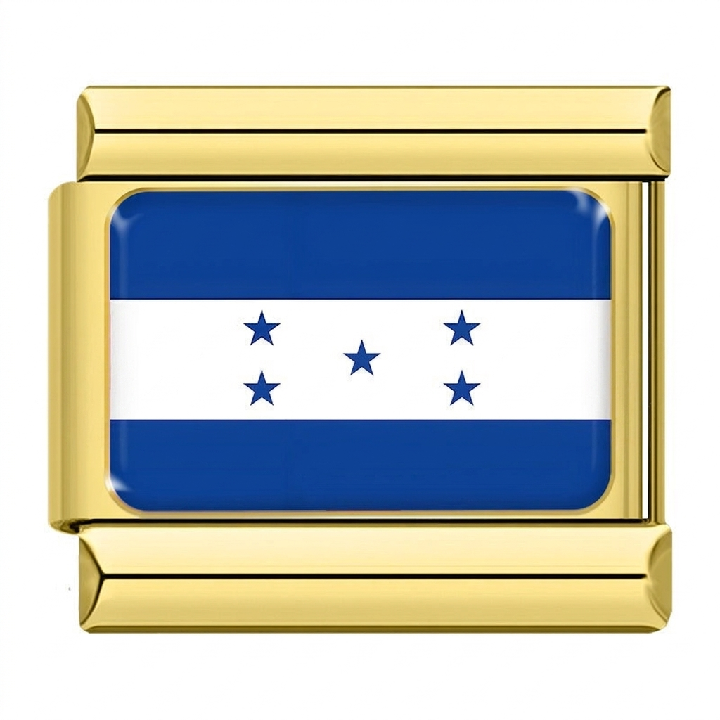 Golden National Flag Charms