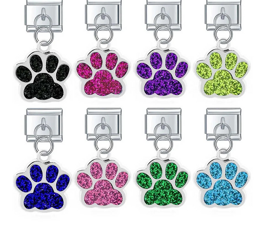 colorful  Pet Dog's Paw charms