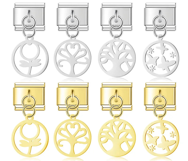 Delicate Nature & Garden Silhouette Dangle Charm