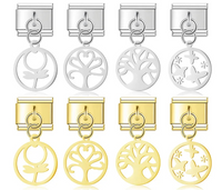 Delicate Nature & Garden Silhouette Dangle Italian Charms — Botanical & Wildlife Silhouette Dangle Links