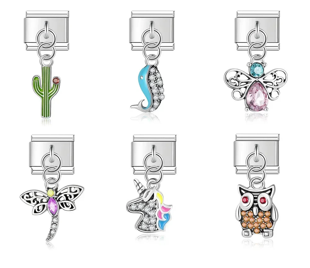 Cute Dragonfly Unicorn Owl Butterfly charms