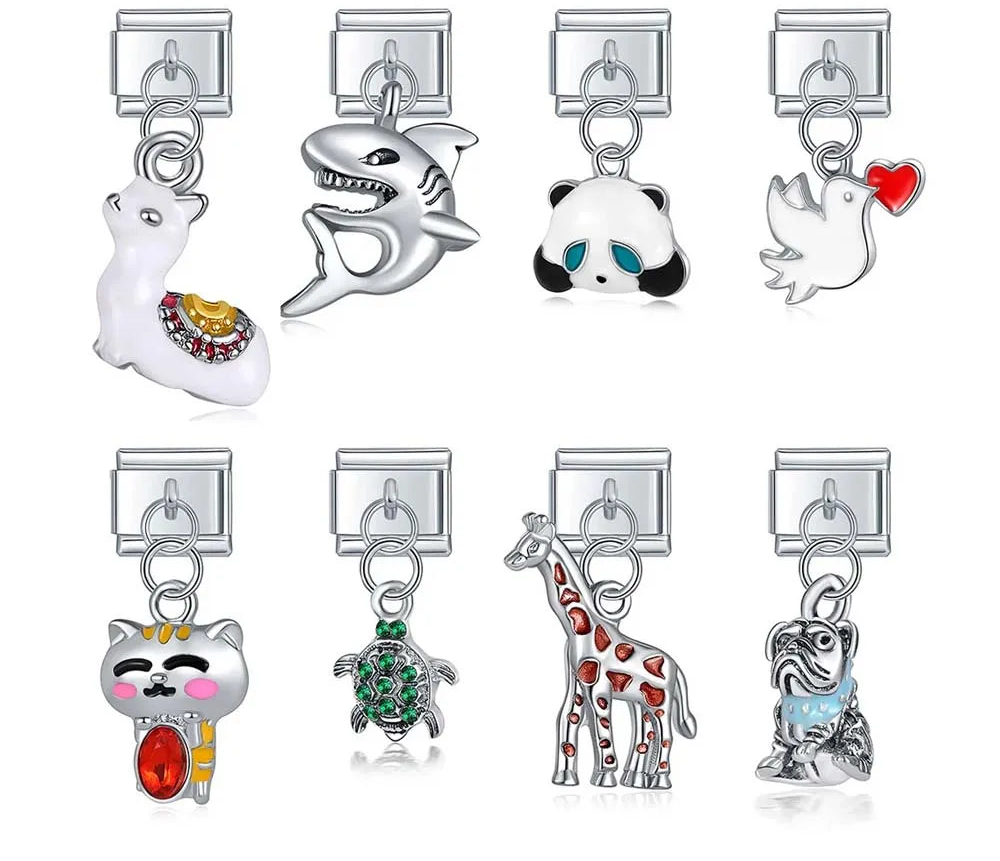 Cute Animal Themed Silver Dangle Charms