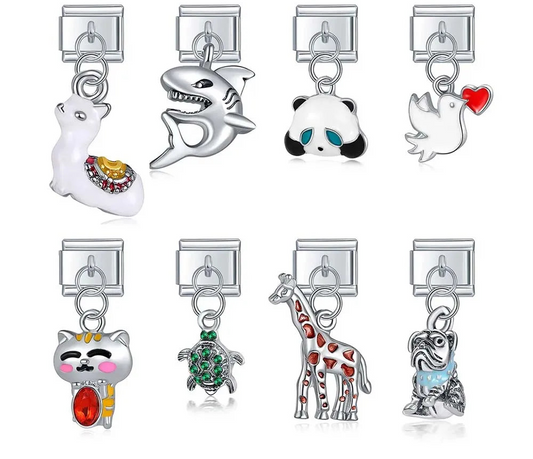 Cute Animal Themed Silver Dangle Charms