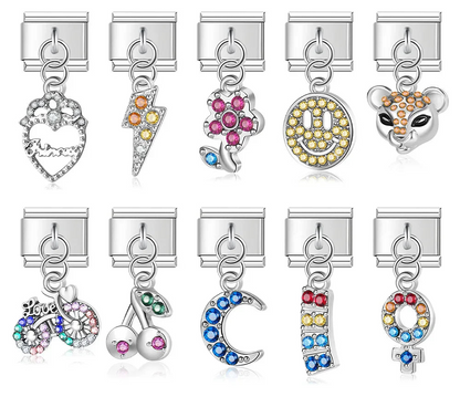 Enamel Elephant & Good Luck Dangle Charm for Charm Bracelets