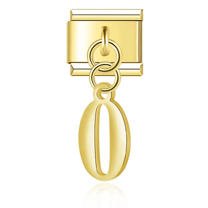 Engraved Floral Oval Single Link Charm
