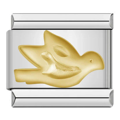 Silver & Gold Classic Symbol Italian Charms — Heart, Cross, Butterfly, Angel & Crown