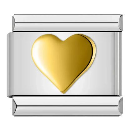 Silver & Gold Classic Symbol Italian Charms — Heart, Cross, Butterfly, Angel & Crown