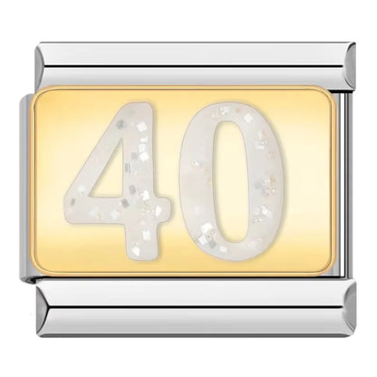 Classic Gold & Silver Number Italian Charms — Personalised Numeral 0–9 Bracelet Links