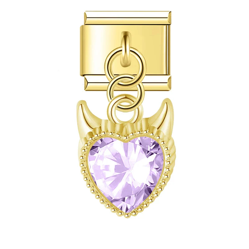 Demon Heart gemstone silver&gold