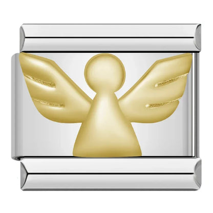 Silver & Gold Classic Symbol Italian Charms — Heart, Cross, Butterfly, Angel & Crown