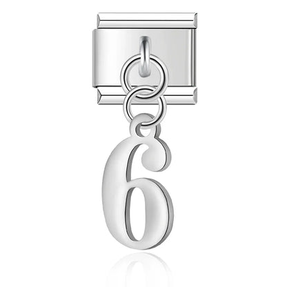 Engraved Floral Oval Single Link Charm