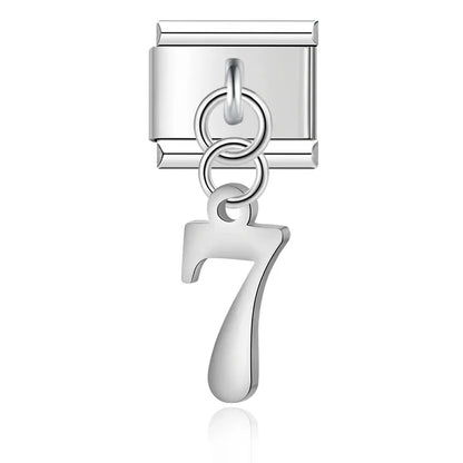 Engraved Floral Oval Single Link Charm
