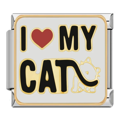 Whimsical Cat Lover Italian Charms — Cute Kitten, Bow Cat, Grumpy, Moon & Cat Face Links