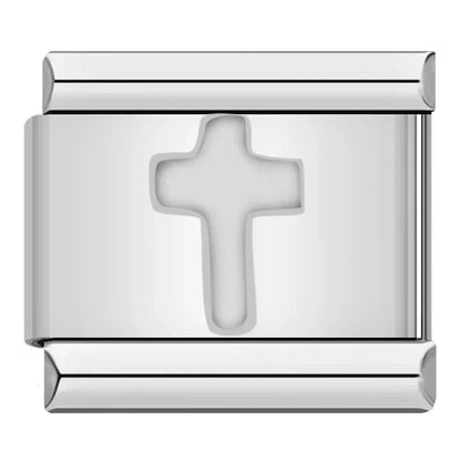 Silver & Gold Classic Symbol Italian Charms — Heart, Cross, Butterfly, Angel & Crown