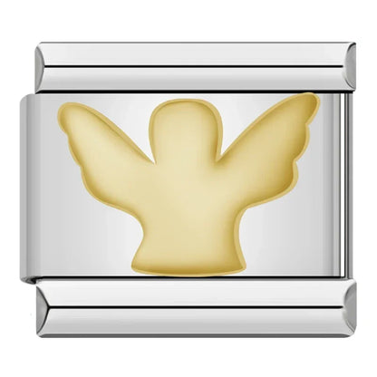 Silver & Gold Classic Symbol Italian Charms — Heart, Cross, Butterfly, Angel & Crown