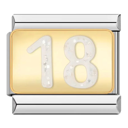 Classic Gold & Silver Number Italian Charms — Personalised Numeral 0–9 Bracelet Links