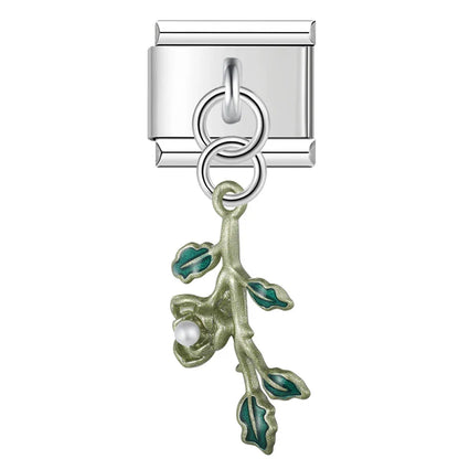 The Leaves Dangle Charm in Silver & Gold