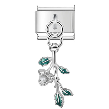 Enamel Lucky Clover & Shamrock Dangle Charm