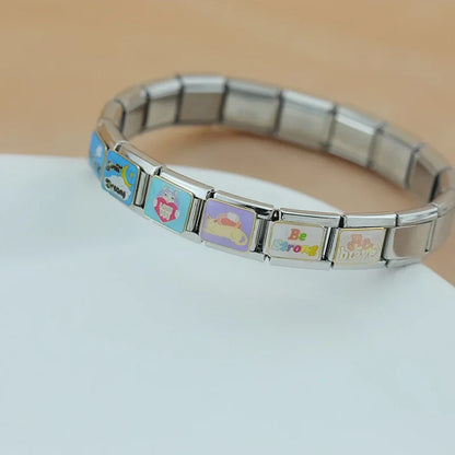 Cute Kitty Cat & Feline Friend Italian Charms — Cat Lover Enamel Bracelet Links