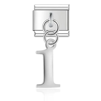 Engraved Floral Oval Single Link Charm