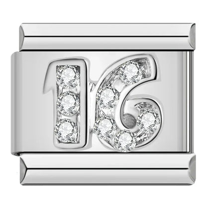Classic Gold & Silver Number Italian Charms — Personalised Numeral 0–9 Bracelet Links