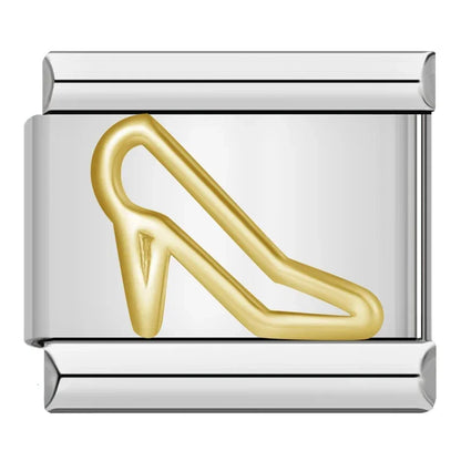 Silver & Gold Classic Symbol Italian Charms — Heart, Cross, Butterfly, Angel & Crown