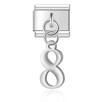 Engraved Floral Oval Single Link Charm