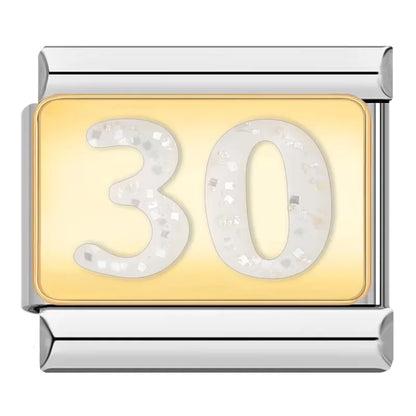 Classic Gold & Silver Number Italian Charms — Personalised Numeral 0–9 Bracelet Links