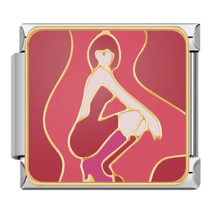 Feminine Beauty & Lifestyle Italian Charms — Woman, Stiletto, Lips, Be Nice & Cocktail Links