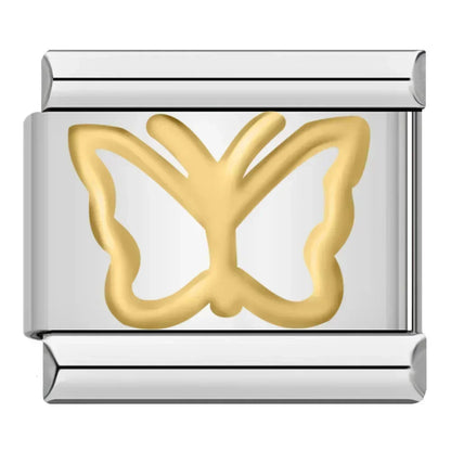 Silver & Gold Classic Symbol Italian Charms — Heart, Cross, Butterfly, Angel & Crown