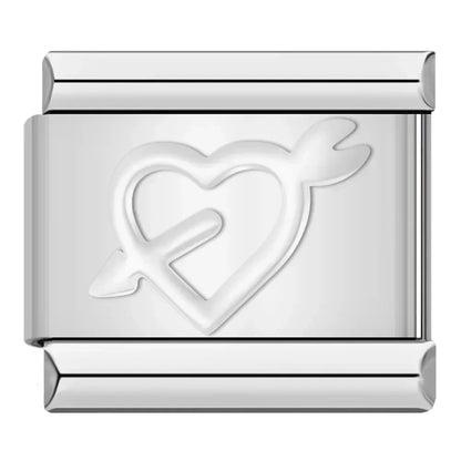 Silver & Gold Classic Symbol Italian Charms — Heart, Cross, Butterfly, Angel & Crown