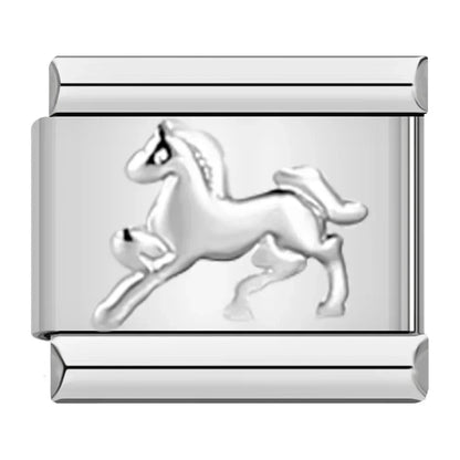 Silver & Gold Classic Symbol Italian Charms — Heart, Cross, Butterfly, Angel & Crown