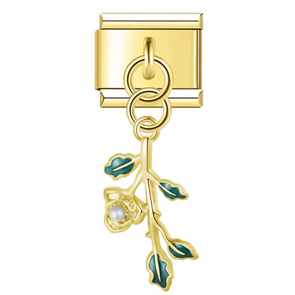Enamel Lucky Clover & Shamrock Dangle Charm