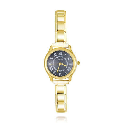 Round Roman Numeral Italian Charm Watch — Classic Heritage Watch Bracelet