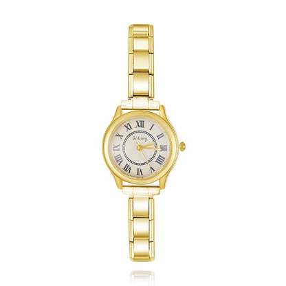 Round Roman Numeral Italian Charm Watch — Classic Heritage Watch Bracelet