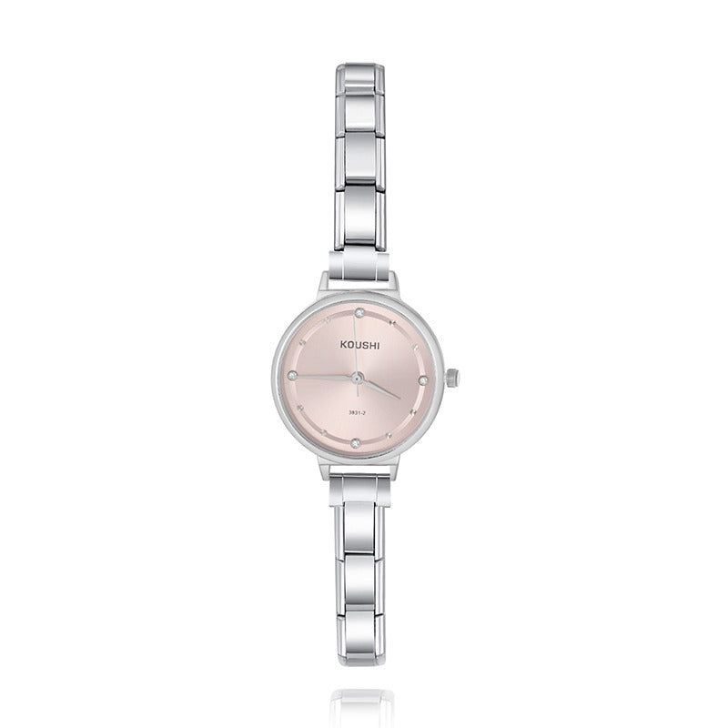 Round Watch G154 PINK GREEN WHITE